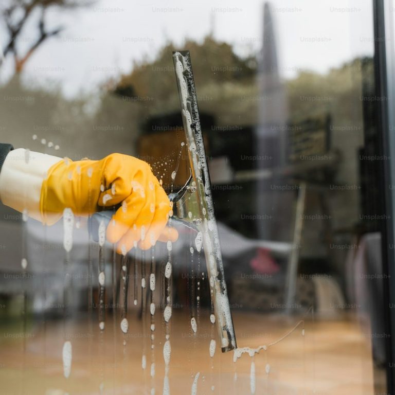 Professionelle Reinigung eines Fensters